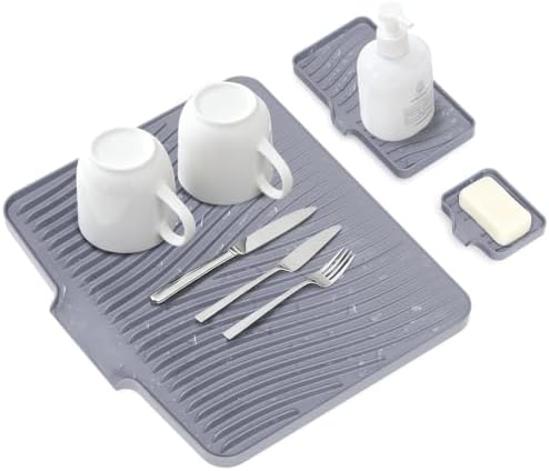 Silicone Dish Drying Mat for Kitchen counter by COPLIB