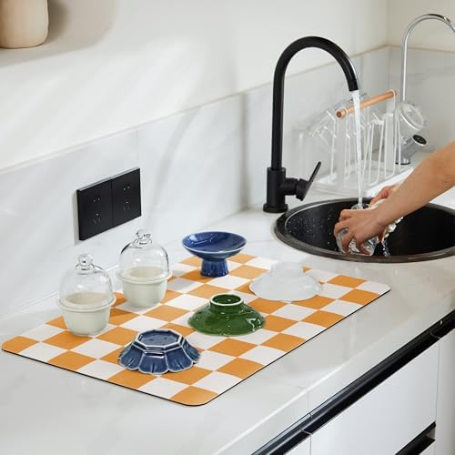Ohocut Checkered Dish Drying Mat - Image 2