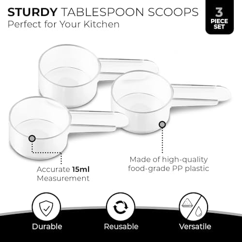 3 Pack Tablespoon Measuring Spoons, 1 Tbsp Plastic Coffee Scoops - Image 2
