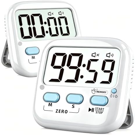 2 Pack Digital Timer for Kids Teacher Classroom Kitchen Office by Azosowo