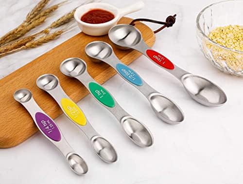 Magnetic Measuring Spoons Set Stainless Steel Dual Sided Stackable Teaspoon - Image 5