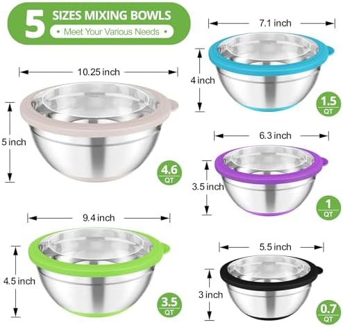TeamFar Mixing Bowls, Salad Bowls - Image 2