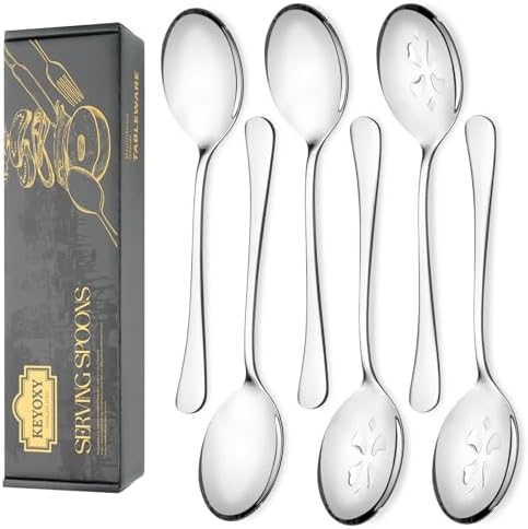 10-Inch 6 Piece Serving Spoon Set by KEYOXY