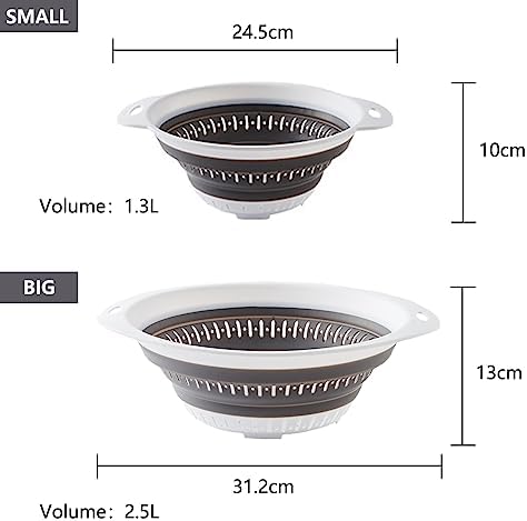Collapsible Colander and Strainer, Silicone Strainer Colanders & Food Strainers - Image 6