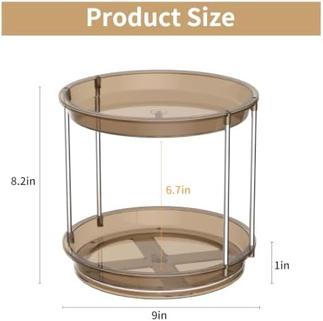 Rotating Makeup Organizer, Perfume Skincare Holder, 2 Tier 9 Inch - Image 3