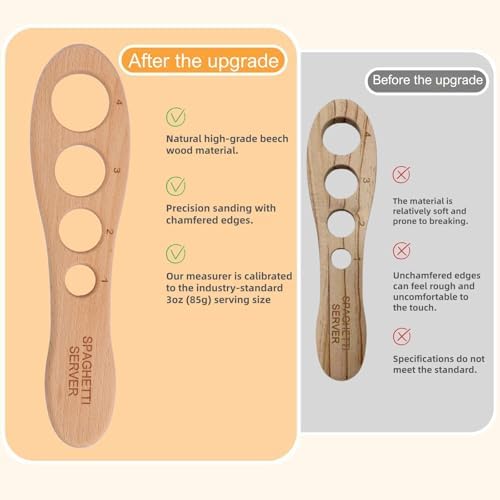 Beechwood Spaghetti Measuring Tool, 4-Serving Pasta Portion Guide - Image 3