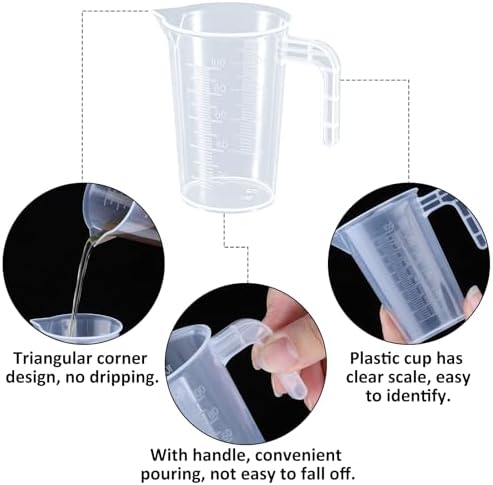 Plastic Measuring Beaker, 100 ml Unbreakable Graduated Beakers - Image 3