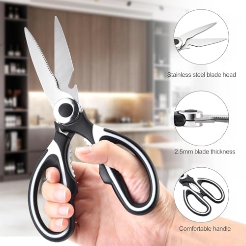 OMDAR 3 Pack Kitchen Scissors & Seafood Scissors Set, Sharp Kitchen Shears - Image 6