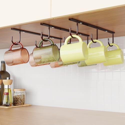 3 Pack Mug Hooks Under Cabinet by Luckinow