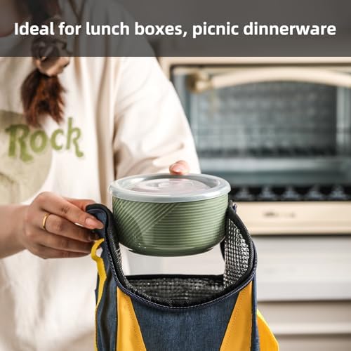 Ceramic Nesting Bowls with Lid, Microwave Safe - Image 5