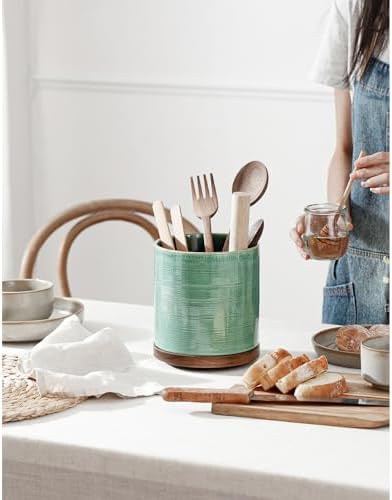 Utensil Holder, 360° Rotating Extra Large Ceramic Kitchen Utensil Holder - Image 4
