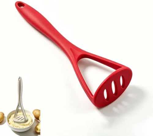 Potato Masher Silicone Set, 10.4 Inch Non-Scratch Kitchen Tool by Unknown