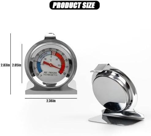4 Pack Refrigerator Freezer Thermometer, Classic Series Large Dial Analog - Image 2