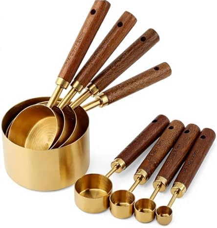 Stainless Stee Metal Measuring Cups and Spoons Set by Unknown