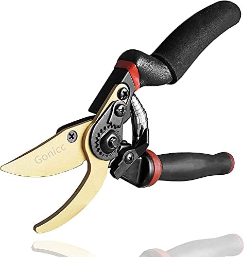 gonicc 8.5" Professional Rotating Bypass Titanium Pruning Shears by gonicc