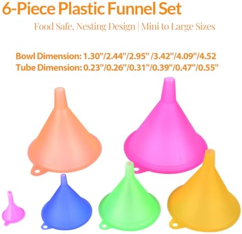 6 Pcs Plastic Funnel Set - Image 2