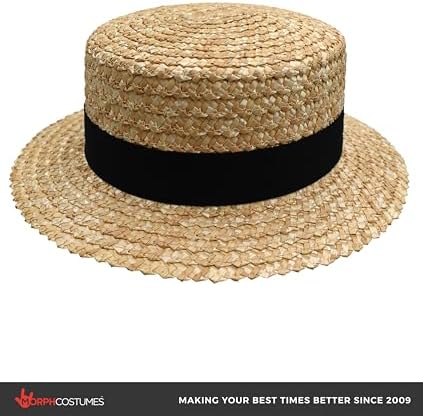 Morph Adult Straw Panama Boater Skimmer Hat Gatsby Roaring Barbershop Quartet - Image 2