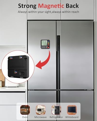 Digital Kitchen Timer with 4 Channel, Loud Alarm and Silent Mode - Image 4