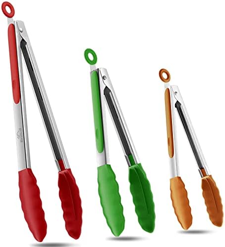 Good Grip Cooking Tongs with Silicone Tips by Bnlcd