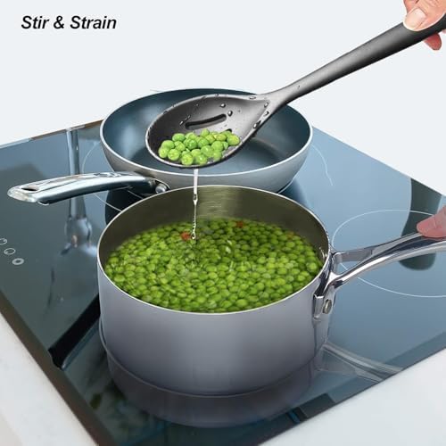 VOVOLY Silicone Spoons for Cooking, Solid & Slotted Spoon Set - Image 6