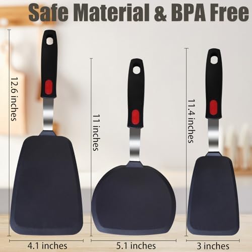 TOTDTDA 3-Pack Large Silicone Spatula Turners - Image 2