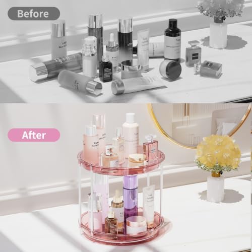 Rotating Makeup Organizer, Perfume Skincare Holder, 2 Tier 9 Inch - Image 4