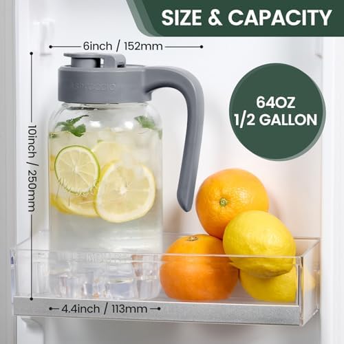 Mason Jar Pitcher, Glass Pitcher - Image 3