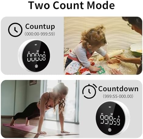 Digital Kitchen Timer, Magnetic Visual Countdown Countup Timer - Image 6
