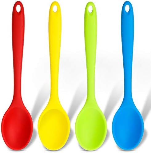 Patelai 4 Pcs Small Silicone Spoons, Dark Red by Patelai