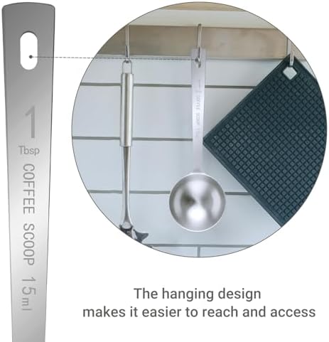 Flezoo 4Pcs 1 Tbsp 15ml Stainless Steel Long Handle Coffee Measuring Scoop - Image 4