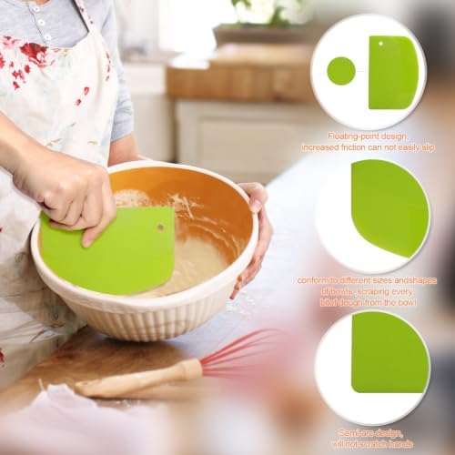 3 Pieces Food Dough Scraper, Plastic Multi - Image 3