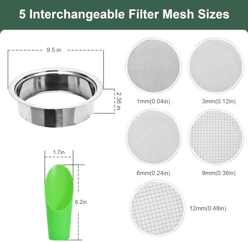Soil Sieve Set Garden Soil Sifter Stainless Steel Mesh Sifter, Compost Sifter - Image 5