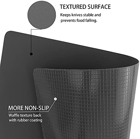ZVP Plastic Cutting Boards for Kitchen, Flexible Cutting Mats, Gradient Gray - Image 2