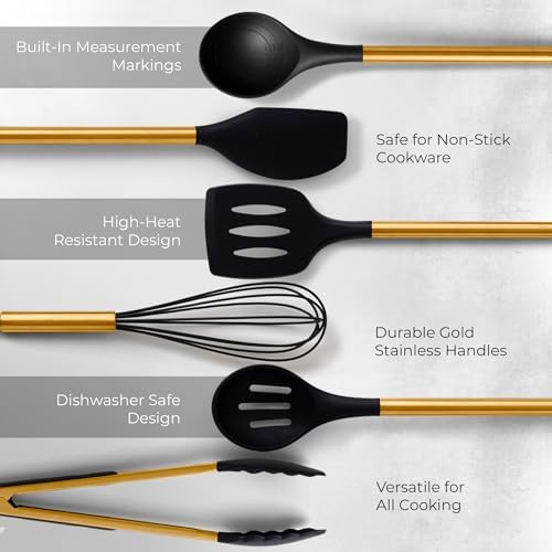 Styled Settings Black and Gold Kitchen Utensils Set - Image 7