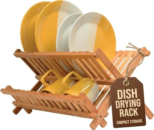 Bambüsi 2-Tier Dish Drying Rack, Bamboo Dish Drainer by Bamb%C3%BCsi