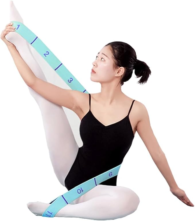 11 Loops Stretch band - Yoga, Pilates, Ballet, and Physical Therapy Stretching strap for Flexibility, Leg Stretching, and Exercise - Durable Stretching equipment for Dance and Fitness