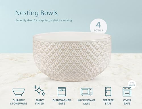 KooK Ceramic Nesting Bowls, Oven Safe - Image 6