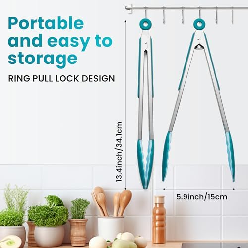 12-Inch Kitchen Tongs for Cooking - Image 6