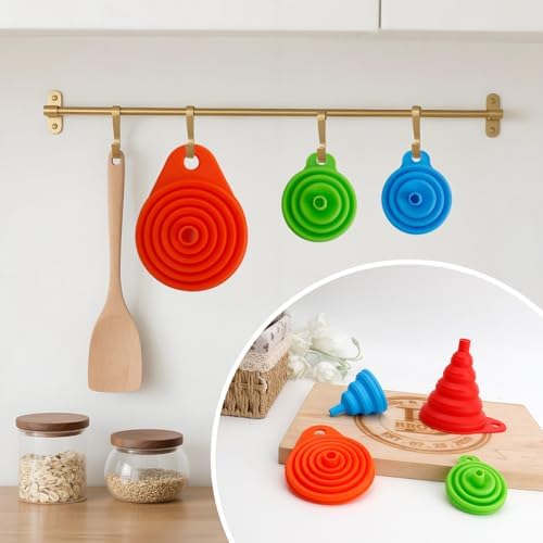 4 Pack Silicone Collapsible Kitchen Funnel - Image 6