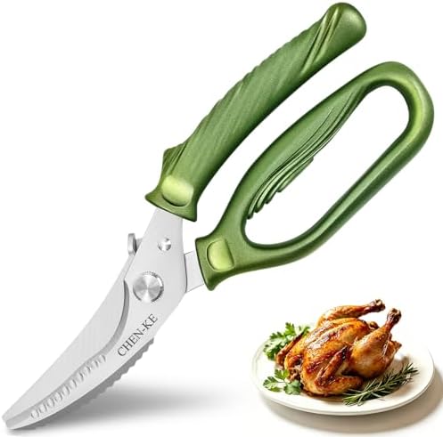 CHEN-KE Rust Resistant Heavy Duty Multipurpose Kitchen Shears-Green by CHEN-KE