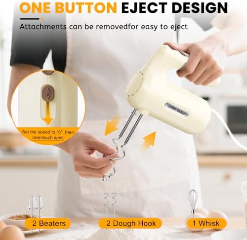 Lord Eagle 5-Speed Small Hand Mixer Electric, 300W Compact Portable - Image 4