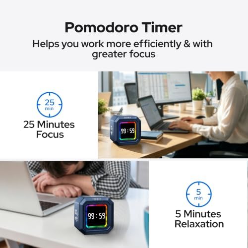 Kitchen Timer Visual Timer for Kids Color Display Gravity Sensor Cube - Image 3