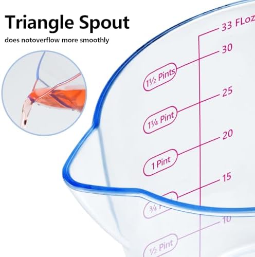 Liquid Measuring Cups with Spout 3 Pcs with ML OZ Scale - Image 4