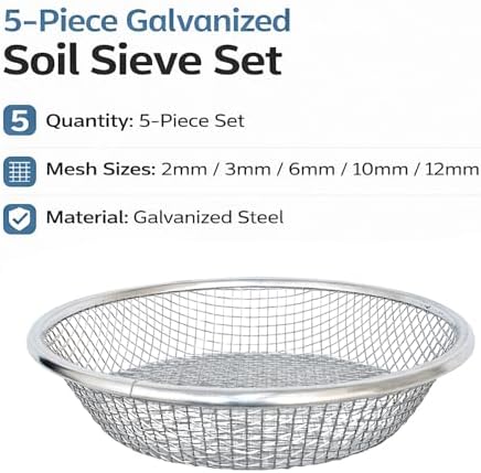 11.8 Inch Soil Sieve Set, 5 Pack Garden Sifting Screens - Image 5