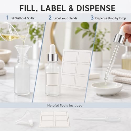 PrettyCare 24 pcs，Eye Dropper Bottle 0.5 oz（ 15 ml Frosted Glass Bottles - Image 5