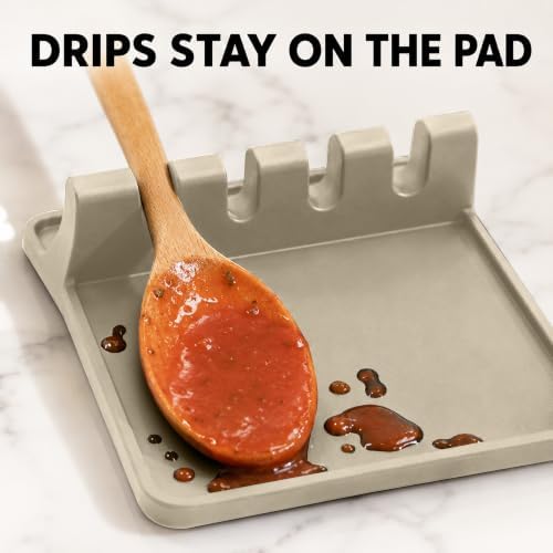 2 Pack Cream Silicone Spoon Rest - Image 4