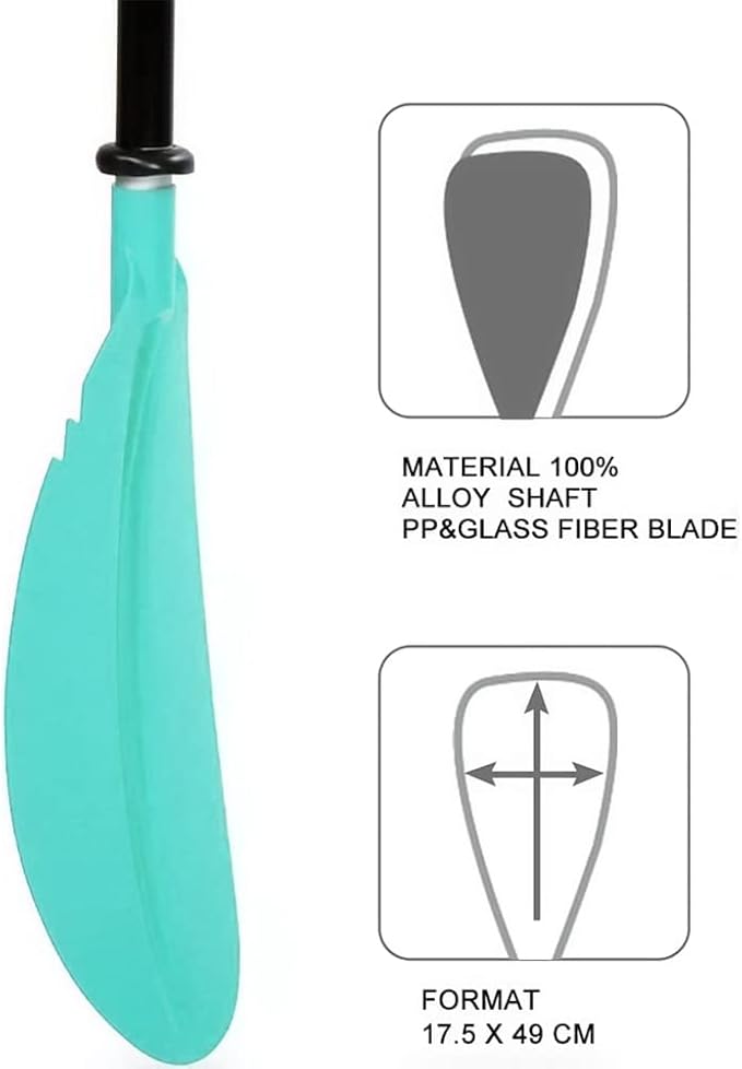 Kayak Paddle - Adjustable 2 Pieces Aluminum Alloy Shaft with Glass Fiber Blade for Surfing,Oar Fishing Easy Packable Travel