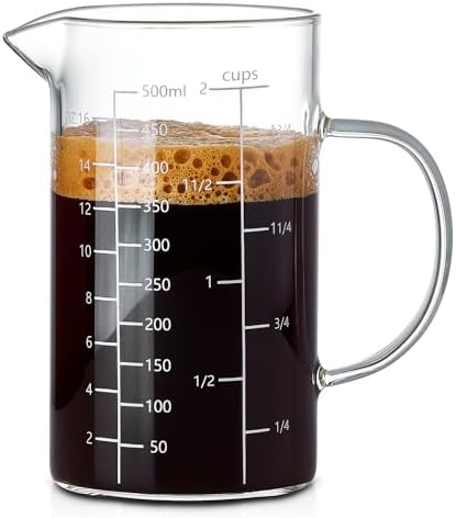 500ML 2 CUP Glass Liquid Measuring Cup by Hlukana