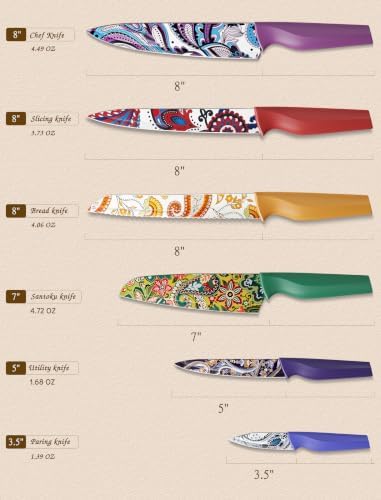 Astercook Paisley Pattern Knife Set - Image 7