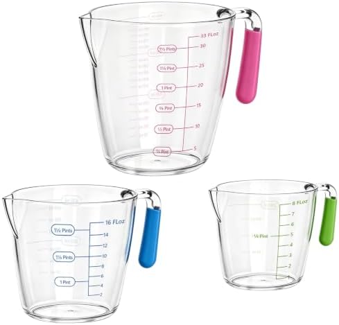 Liquid Measuring Cups with Spout 3 Pcs with ML OZ Scale by SuyueY